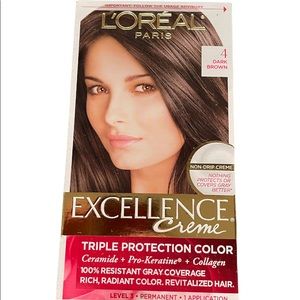 L'Oreal Paris Excellence Creme Permanent Hair Color, 4 Dark Brown New In Box